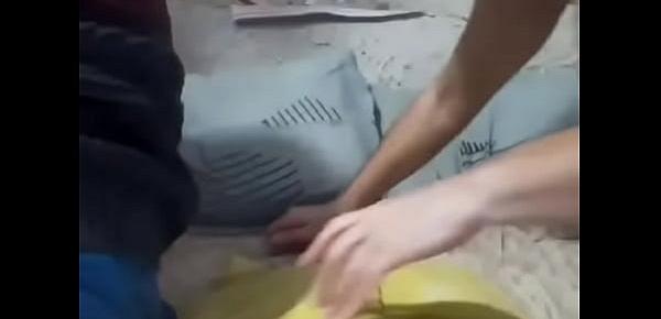 hot slave play with pussy and suck dick